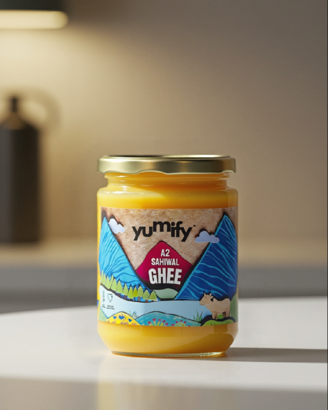 Yumify A2 Sahiwal Ghee – Pure, natural, farm-fresh ghee made from the milk of indigenous Sahiwal cows. Rich aroma, golden texture, and packed with essential nutrients for a healthy lifestyle.