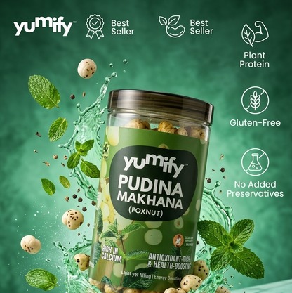 Yumify Pudina Makhana – crunchy fox nuts with refreshing mint flavour