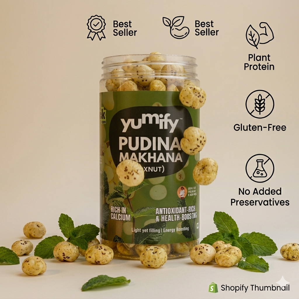Yumify Pudina Makhana – crunchy fox nuts with refreshing mint flavour