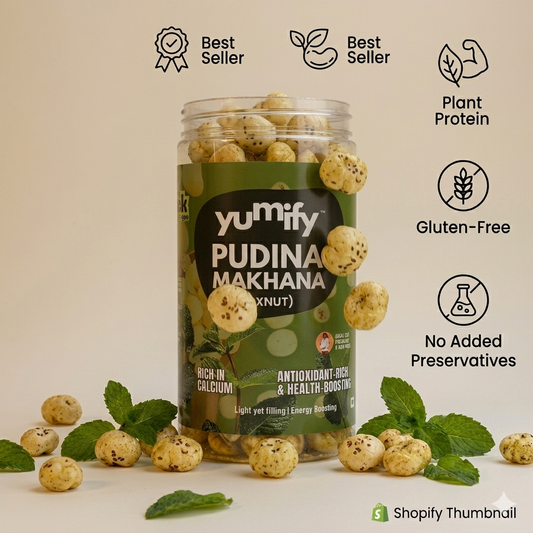 Yumify Pudina Makhana – crunchy fox nuts with refreshing mint flavour