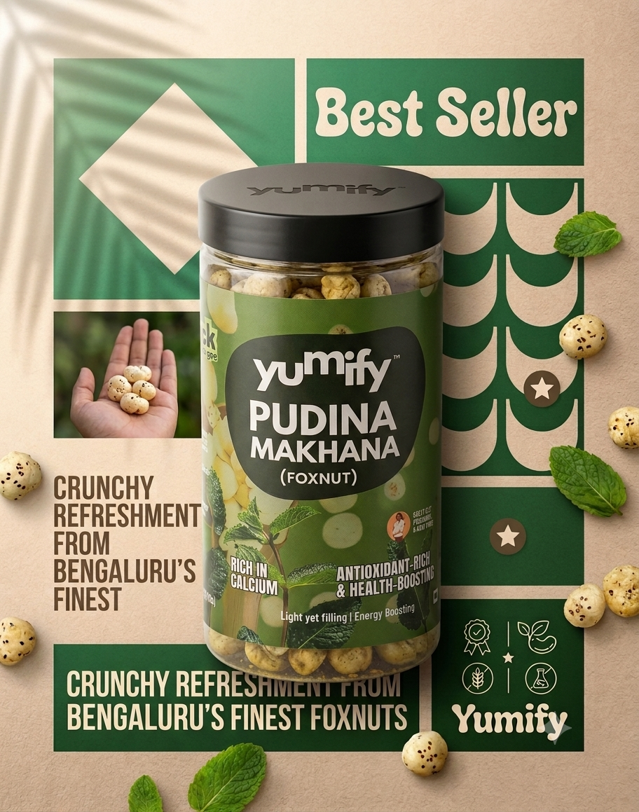 Yumify Pudina Makhana pack – crunchy mint flavoured fox nuts